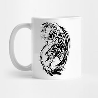 Dragon - Black & White Tribal Mug